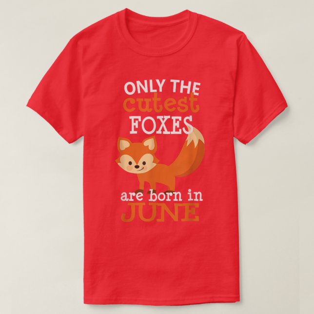 Camiseta Fox June Birthday Cute Gift Fox Lover Kids Chicas  (Diseño del anverso)