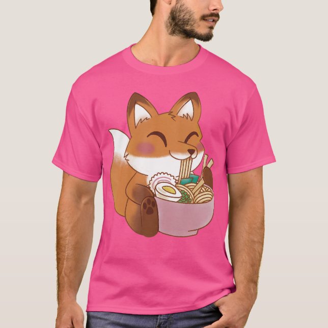 Camiseta Fox Kawaii Animal Ramen Fox (Anverso)