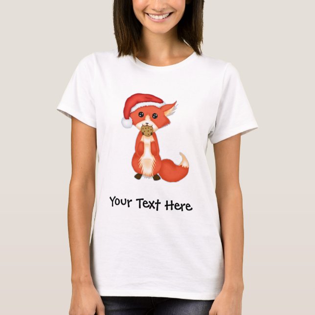 Camiseta Fox lindo de la galleta que lleva un gorra de (Anverso)