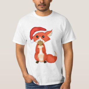 Camiseta Fox lindo de la galleta que lleva un gorra de