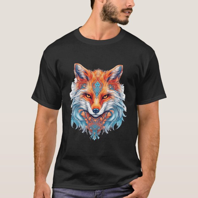 Camiseta Fox Mandala Art Animal Lover Colorful (Anverso)