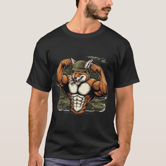 Camiseta Fox Mean Muscular fox zorro cigarrillo zorro Cigar (Anverso)
