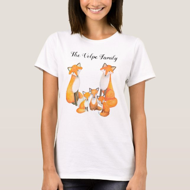 Camiseta Fox Mom Dad Kids Cute la familia de Personalizados (Anverso)