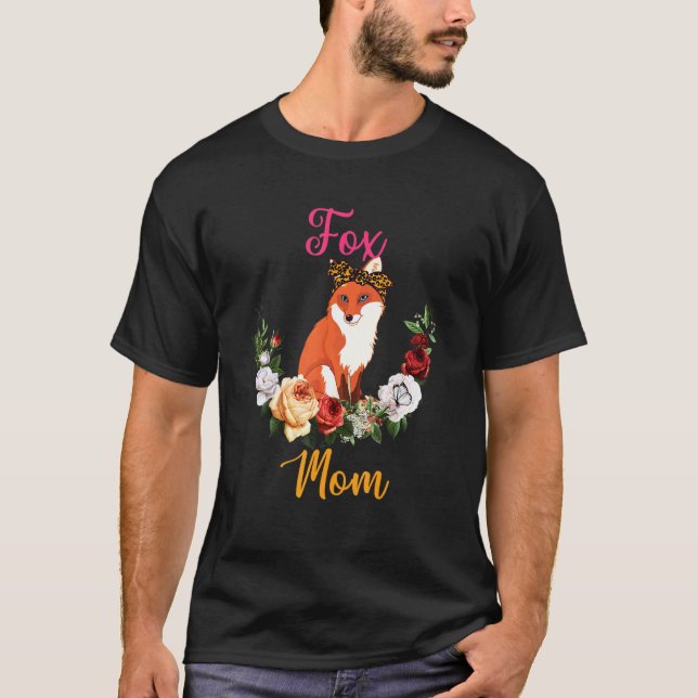 Camiseta Fox Mom Floral Fox Bow Tie Lover Mother's Day (Anverso)