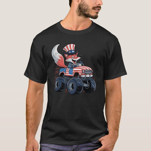 Camiseta Fox Monster Truck 4th of July Patriotic US America (Anverso)