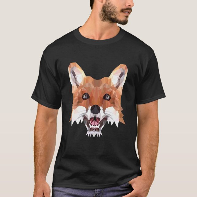 Camiseta Fox Motif Polygon Fox Foxes Animales Forestales (Anverso)