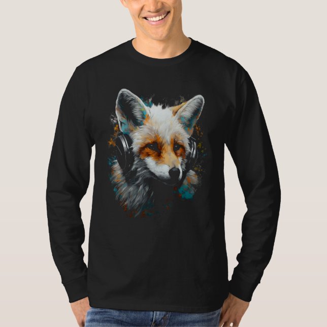 Camiseta Fox Music  Animal Headphones Fox (Anverso)