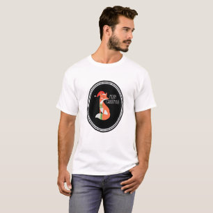 Camiseta Fox naranja en Red Santa Hat Feliz Navidad