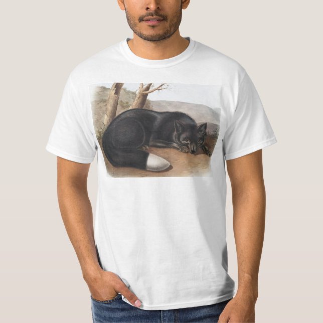 Camiseta Fox negra o plateada estadounidense (Vulpes fulvus (Anverso)