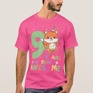 Camiseta Fox Noveno Cumpleaños Para Niños De Nueve Años Fox