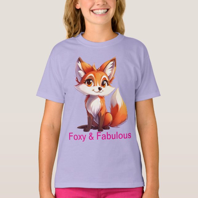 Camiseta Fox para Chicas Foxy y Fabulous Design (Anverso)