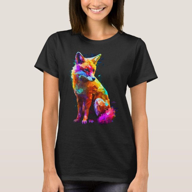 Camiseta Fox Polygon Colourful  Animal  Animal Fox (Anverso)