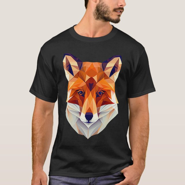 Camiseta Fox Polygon Wild Animal  Wildlife Zookeeper Geomet (Anverso)