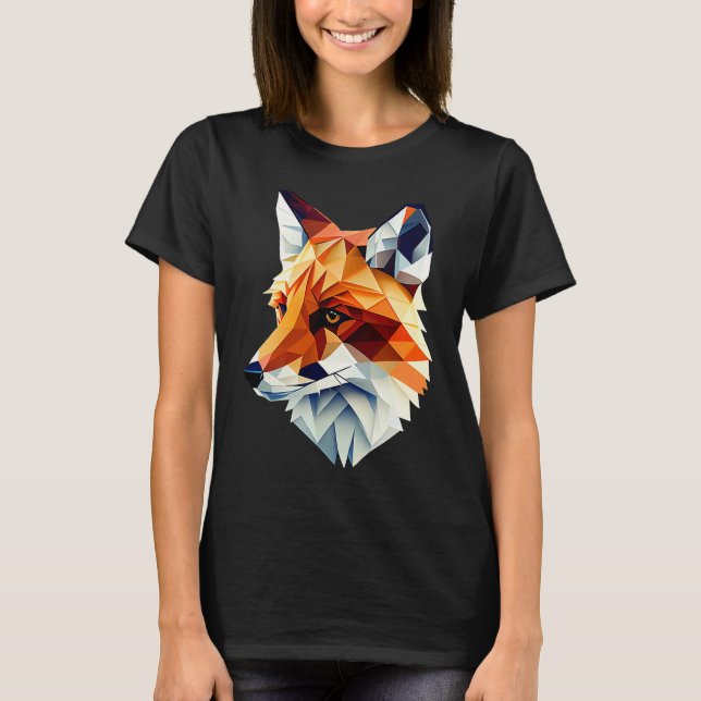Camiseta Fox Polygon Wild Animal  Wildlife Zookeeper Geomet (Anverso)