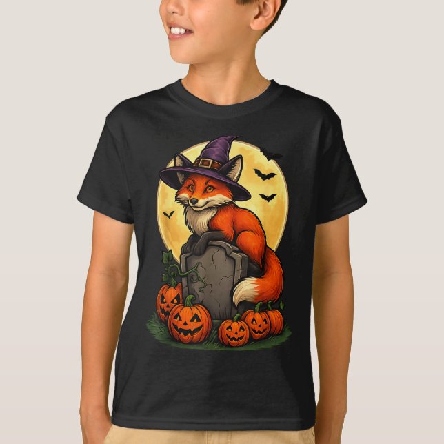 Camiseta Fox Pumpkin Halloween Tees For Men Women Girls Cos (Anverso)