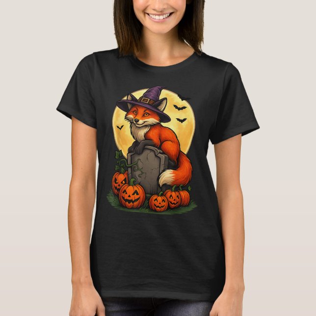 Camiseta Fox Pumpkin Halloween Tees For Men Women Girls Cos (Anverso)