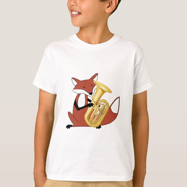 Camiseta Fox que juega la tuba (Anverso)