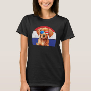 Camiseta Fox Red Lab Mamá Papá Bandera Labrador Recuperador