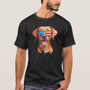 Camiseta Fox Red Lab Mamá Papá Bandera Labrador Recuperador