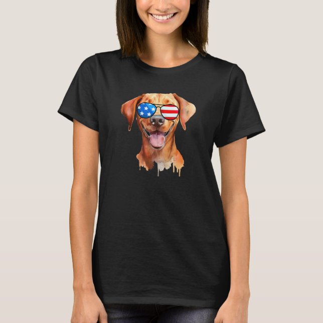 Camiseta Fox Red Lab Mom Dad Flag Labrador Retriever (Anverso)