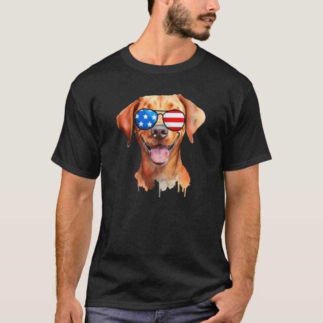 Camiseta Fox Red Lab Mom Dad Flag Labrador Retriever (Anverso)