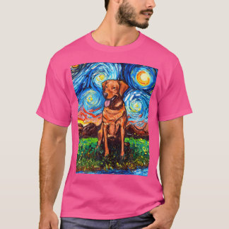 Camiseta Fox Red Labrador Starry Night Dog Arte Oficial De