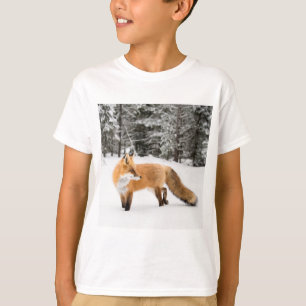 Camiseta Fox roja en nieve blanca