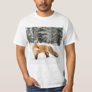 Camiseta Fox roja en nieve blanca