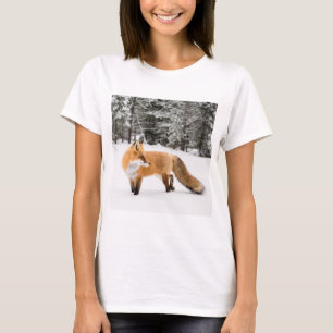 Camiseta Fox roja en nieve blanca