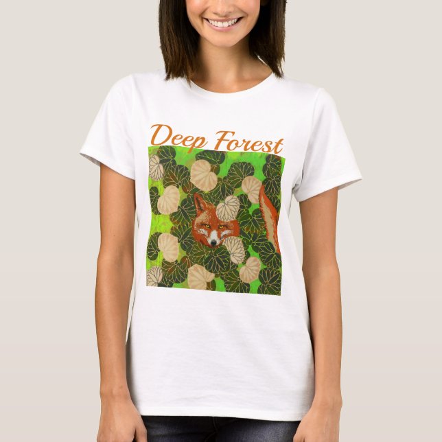 CAMISETA FOX ROJA ENTRE LAS HOJAS VERDES Y LA FUGA (Anverso)