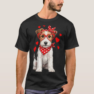 Camiseta Fox Terrier Día de San Valentín Perro de Pelo Duro