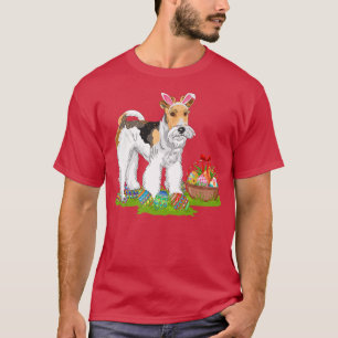 Camiseta Fox Terrier Dog Easter Egg Hunting Bunny Fox Terri