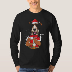Camiseta Fox Terrier Dog Santa I Amo A Mamá Tattoo Ugly Chr