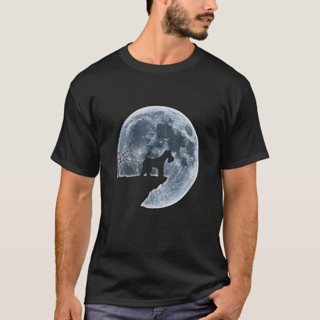 Camiseta Fox Terrier Halloween Costume Moon Silhouette (Anverso)