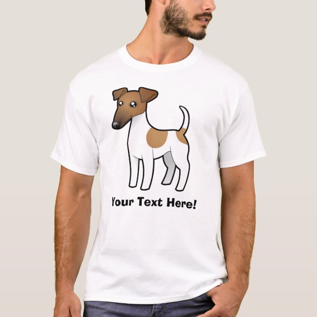 Camiseta Fox terrier liso del dibujo animado (Anverso)