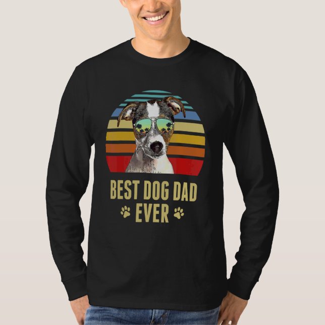 Camiseta Fox Terrier Mejor Perro Papá Nunca Retro Sunset (Anverso)