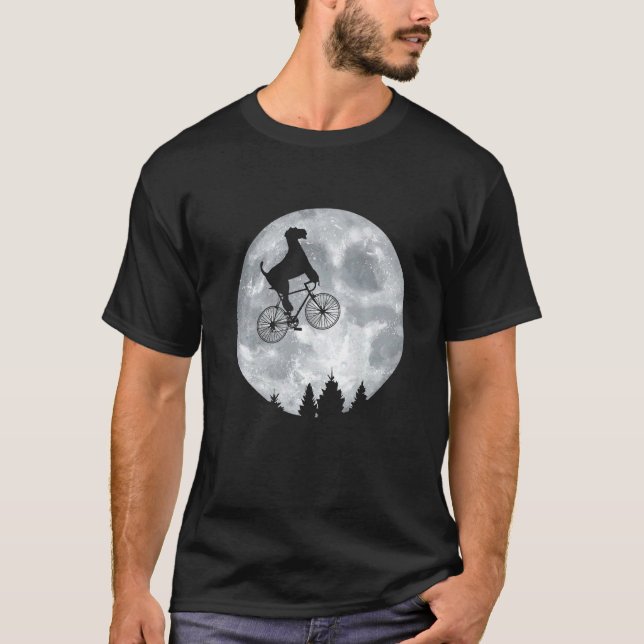 Camiseta Fox Terrier Riendo en Moon Bike Halloween Círculo  (Anverso)