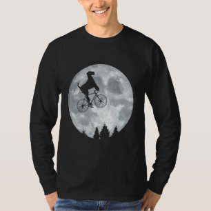 Camiseta Fox Terrier Riendo en Moon Bike Halloween Círculo