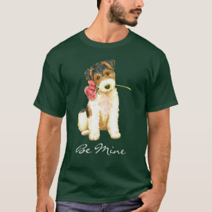 Camiseta Fox terrier subió tarjeta del día de San Valent