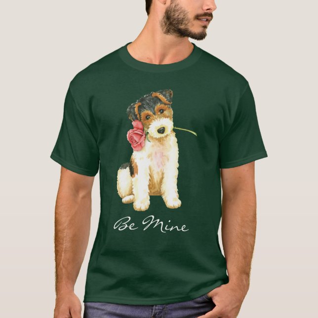 Camiseta Fox terrier subió tarjeta del día de San Valentín (Anverso)
