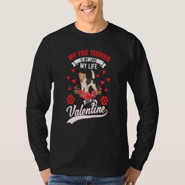 Camiseta Fox Terrier Valentine's Day Wire Fox Terrier (Anverso)