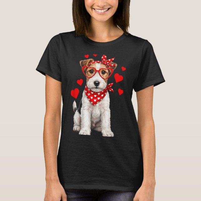 Camiseta Fox Terrier Valentines Day Wirehaired Dog Lover He (Anverso)