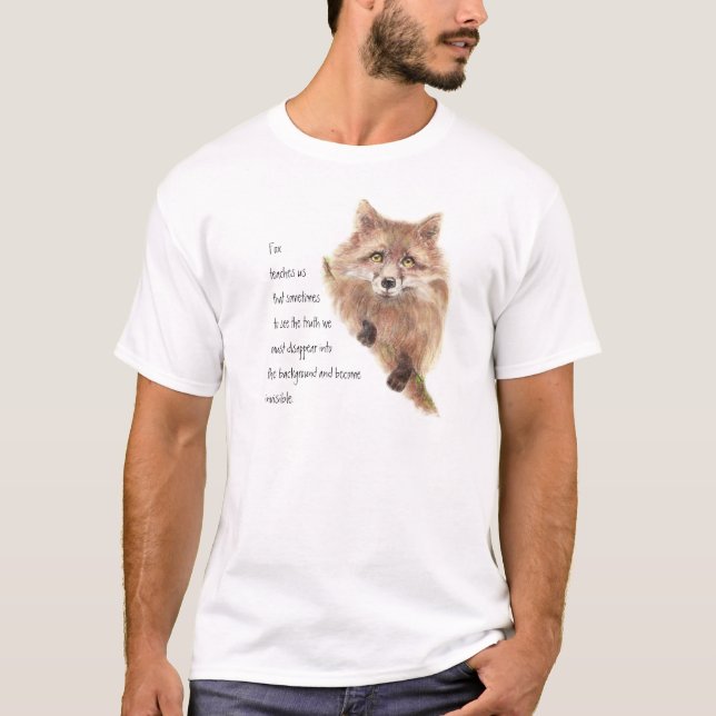 Camiseta Fox, Tótem Animal, Guía Espíritu, Símbolo (Anverso)