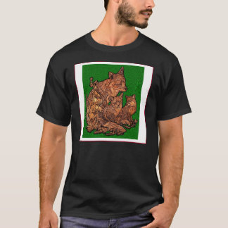 Camiseta Fox trasero de la hierba verde del blanco