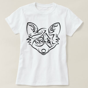 Camiseta Fox tribal negra y blanca