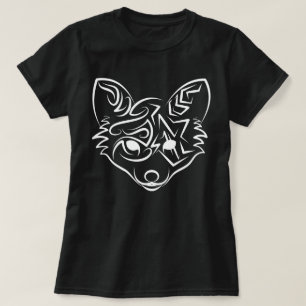 Camiseta Fox tribal negra y blanca