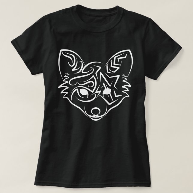 Camiseta Fox tribal negra y blanca (Diseño del anverso)