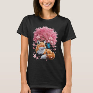 Camiseta Fox Under Cherry Blossom Tree japonesa Sakura Butt