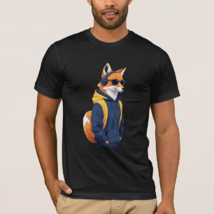 Camiseta Fox usando Hoodie Funny Guay Animal Character Art