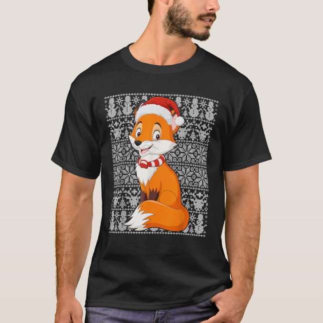 Camiseta Fox usando Sombreros de Santa Sombrero Mujeres Niñ (Anverso)
